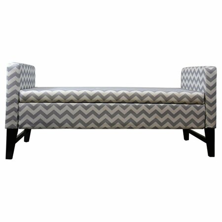 CONVENIENCE CONCEPTS 24 in. Gray Chevron Storage Bench HI2629620